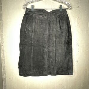 Vintage 1980s/90s Chia Suede Leather Lined Holiday Classic Mini Skirt | Sz: 12